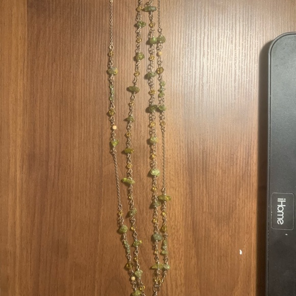 Talbots green stone long necklace - Picture 4 of 5